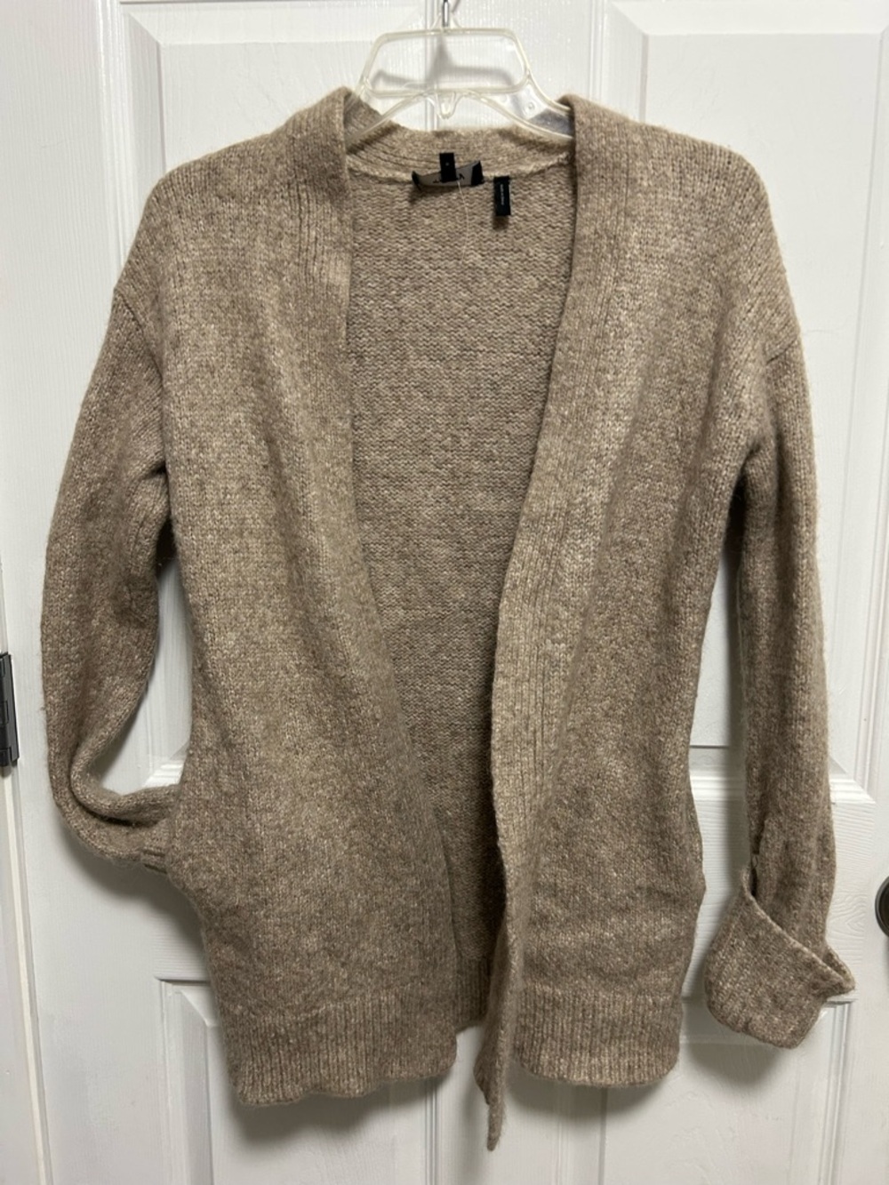 Theory Neutral Taupe Knit Cardigan